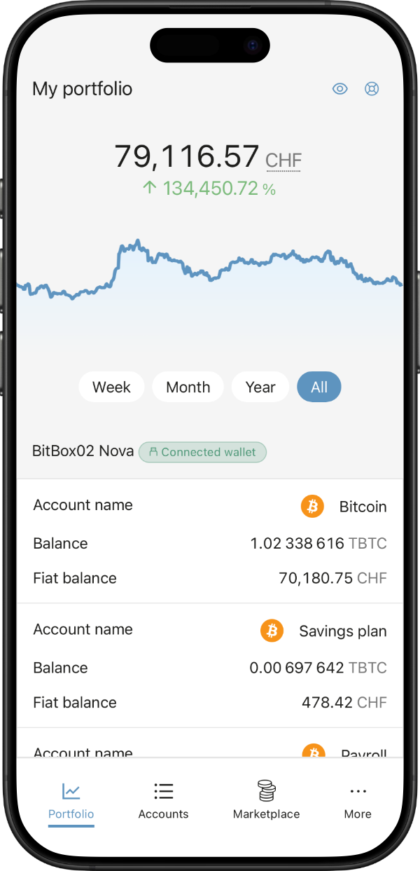 Freez Wallet portfolio screen on a phone